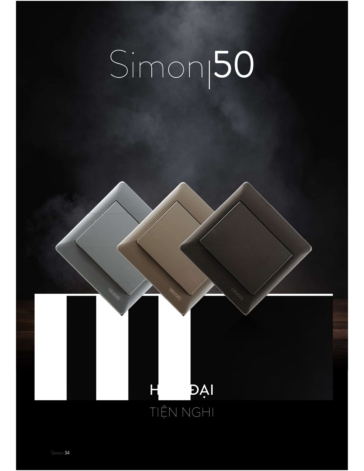 Dòng sản phẩm công tắc – ổ cắm Simon 50